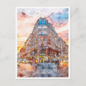 Parijs Frankrijk vintage reizen waterverf Briefkaart (Voorkant)