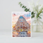 Parijs Frankrijk vintage reizen waterverf Briefkaart (Staand voorkant)