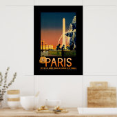Parijs, Frankrijk Vintage Travel Art Poster (Keuken)