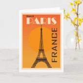 Parijs, Frankrijk Vintage Travel Poster Kaart (Gele Bloem)