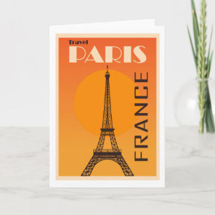 Parijs, Frankrijk Vintage Travel Poster Kaart