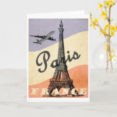 Parijs, Frankrijk Vintage Travel Poster Kaart (Gele Bloem)