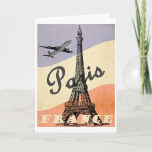 Parijs, Frankrijk Vintage Travel Poster Kaart