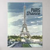 Parijs Frankrijk Vintage World Travel Retro Art Poster (Voorkant)