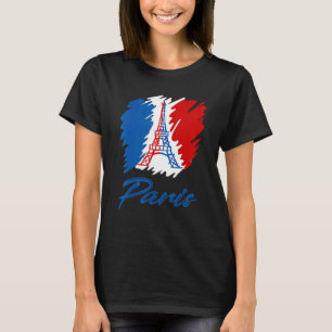 Parijs Frankrijk Vlag Eiffeltoren Frans Souvenir T T-shirt