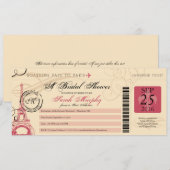  Parijs Frankrijk Vrijgezellenfeest Boarding Pass Kaart (Voorkant / Achterkant)