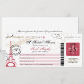  Parijs Frankrijk Vrijgezellenfeest Boarding Pass Kaart (Voorkant / Achterkant)