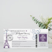 Parijs Frankrijk Vrijgezellenfeest Boarding Pass Kaart (Staand voorkant)