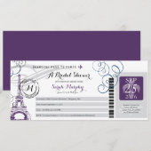 Parijs Frankrijk Vrijgezellenfeest Boarding Pass Kaart (Voorkant / Achterkant)