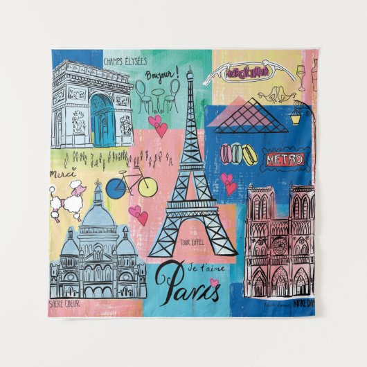 Parijs, Frankrijk Wandkleed (Voorkant (horizontaal))