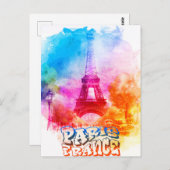 Parijs Frankrijk Waterverf schilderij Briefkaart (Voorkant / Achterkant)