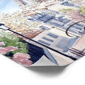 Parijs Frankrijk Waterverf Schilderij Reizen Poster (Hoek)