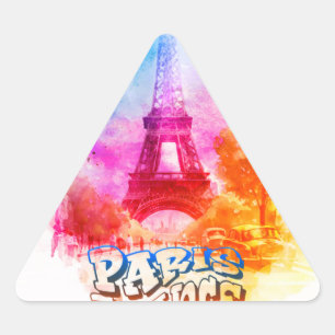 Parijs Frankrijk Waterverf schilderij Sticker