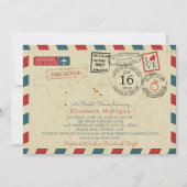Parijs Frankrijk World Traveler Airmail Vrijgezell Kaart (Voorkant)