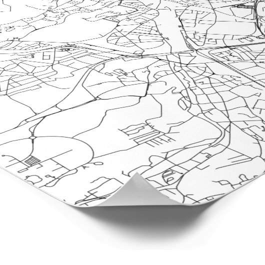 Parijs, Frankrijk (zwart op wit) Poster (Hoek)