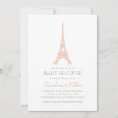 Parijs Frans Baby shower Eiffel Tower Pink Girl Kaart (Voorkant)
