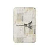 Parijs Frans Ephemera Bath Rug Badmat (Voorkant Verticaal)