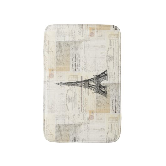  Parijs Frans Ephemera Bath Rug Badmat (Voorkant Verticaal)