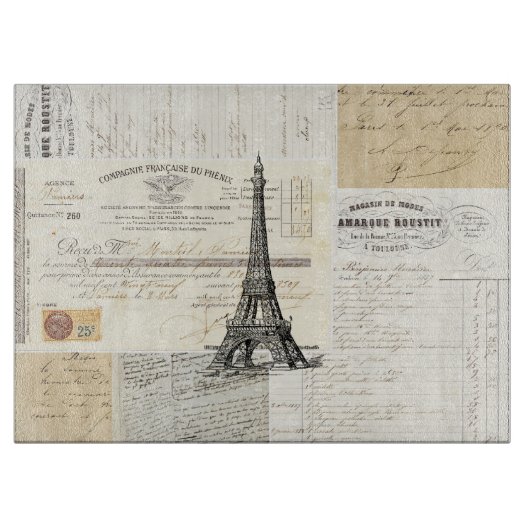 Parijs Frans Ephemera Cutting Board Snijplank (Voorkant)