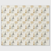  Parijs Frans Ephemera Wrapping Paper Cadeaupapier (Vlak)