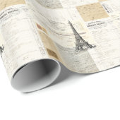  Parijs Frans Ephemera Wrapping Paper Cadeaupapier (Rol Hoek)