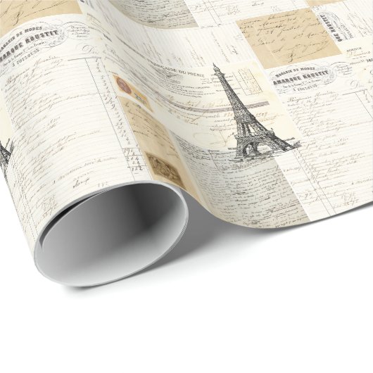  Parijs Frans Ephemera Wrapping Paper Cadeaupapier (Rol Hoek)