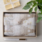 Parijs  Frans schrijfpapier met roze tefstof Tissuepapier (Geschenk)