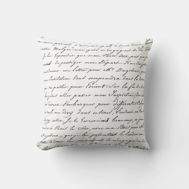 Parijs Frans Script Chic Handwrite Pillow Kussen (Voorkant)