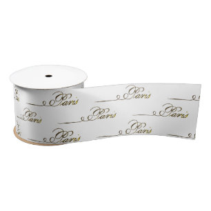 Parijs Frans Script Ribbon Satijnen Lint