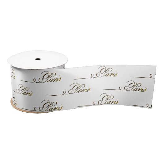 Parijs Frans Script Ribbon Satijnen Lint (Spoel)