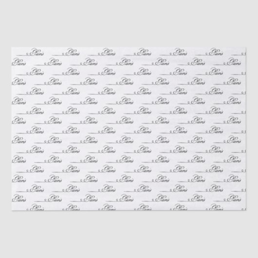 Parijs Frans Script Tissue Paper Tissuepapier (Voorkant)