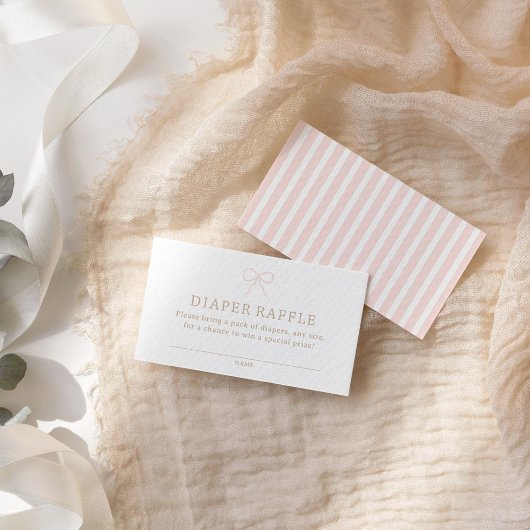 Parijs Franse Bow Baby shower Luier Raffle Ticket Informatiekaartje