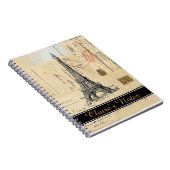 Parijs Franse Briefkaarten personaliseren spiralla Notitieboek (Rechterzijde)