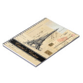 Parijs Franse Briefkaarten personaliseren spiralla Notitieboek (Linkerzijde)