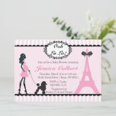 Parijs Franse Eiffeltoren Baby shower Uitnodiging (Staand voorkant)