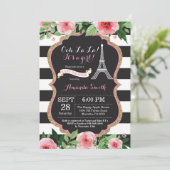 Parijs Franse Eiffeltoren Baby shower Uitnodiging (Staand voorkant)
