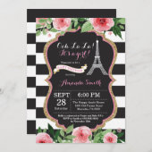 Parijs Franse Eiffeltoren Baby shower Uitnodiging (Voorkant / Achterkant)