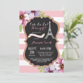 Parijs Franse Eiffeltoren Baby shower Uitnodiging (Staand voorkant)