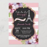 Parijs Franse Eiffeltoren Baby shower Uitnodiging