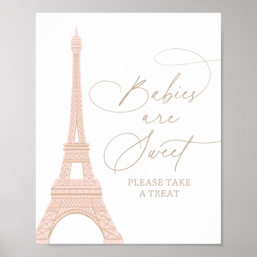 Parijs Franse Eiffeltoren Baby's zijn zoet dessert Poster (Voorkant)