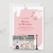 Parijs Franse parisian Cafe Tea Party Girl Birthda Kaart (Voorkant)