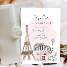 Parijs Franse parisian Cafe Tea Party Girl Birthda Kaart