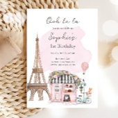 Parijs Franse parisian Cafe Tea Party Girl Birthda Kaart