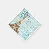 Parijs  Franse Schrijven Aqua Napkins Servetten (Hoek)