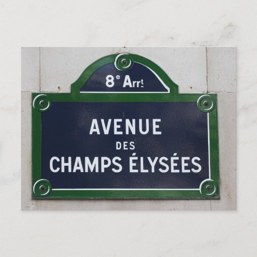 Parijs Franse straat verkeersborden Champs Elysees Briefkaart (Voorkant)