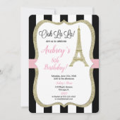 Parijs Franse verjaardagsuitnodiging roze goud Kaart (Voorkant)