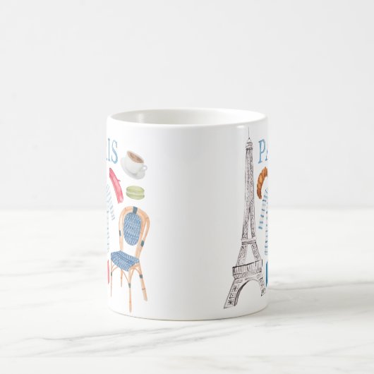 Parijs Franse Waterverf Doodles Mok (Center)