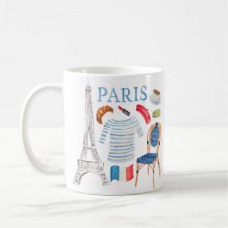 Parijs Franse Waterverf Doodles Mok