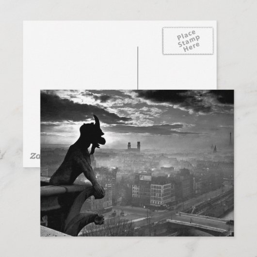 Parijs Gargoyle 1920 Briefkaart (Voorkant / Achterkant)