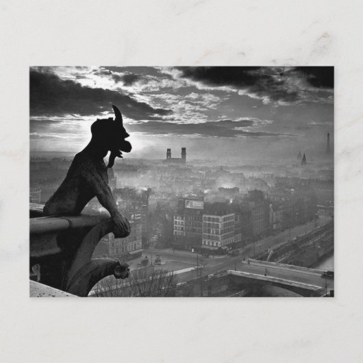 Parijs Gargoyle 1920 Briefkaart (Voorkant)